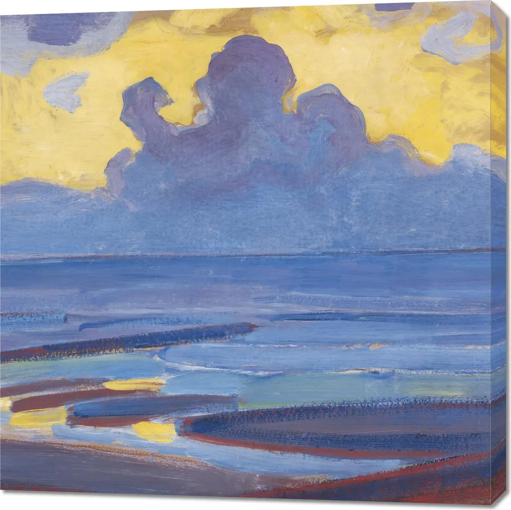 Quadro su Tela 90x90 Piet Mondrian By the Sea - Qualità Fine Art