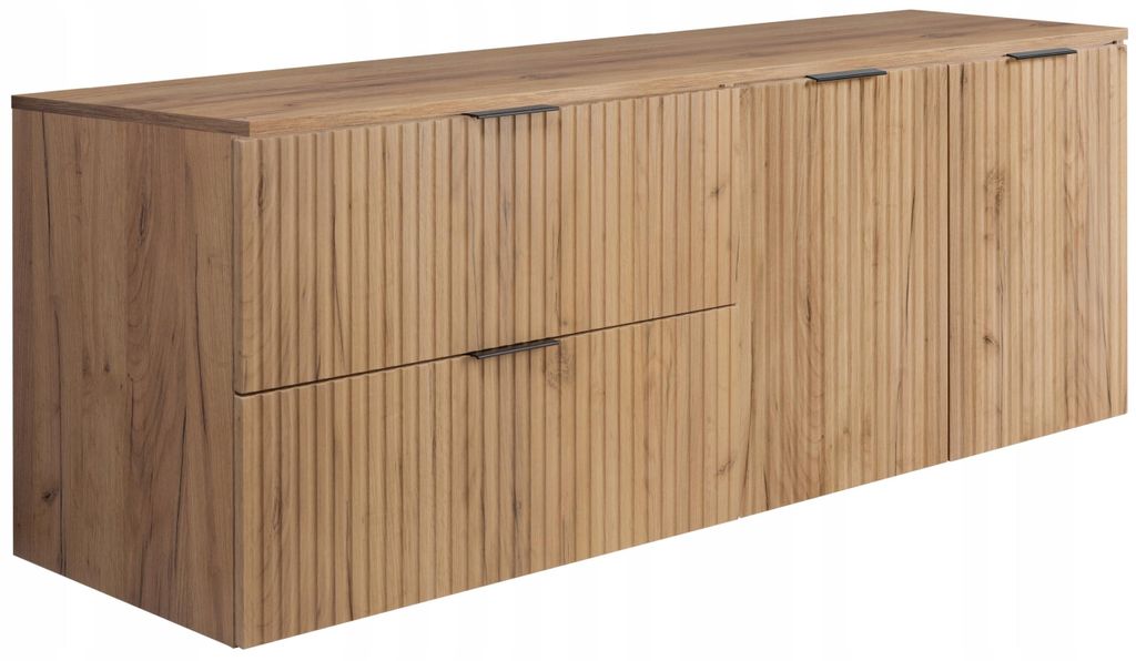 Rodan Mobile Sottolavabo 140cm - Sospeso - Scanalato Rovere Immagine del prodotto 
