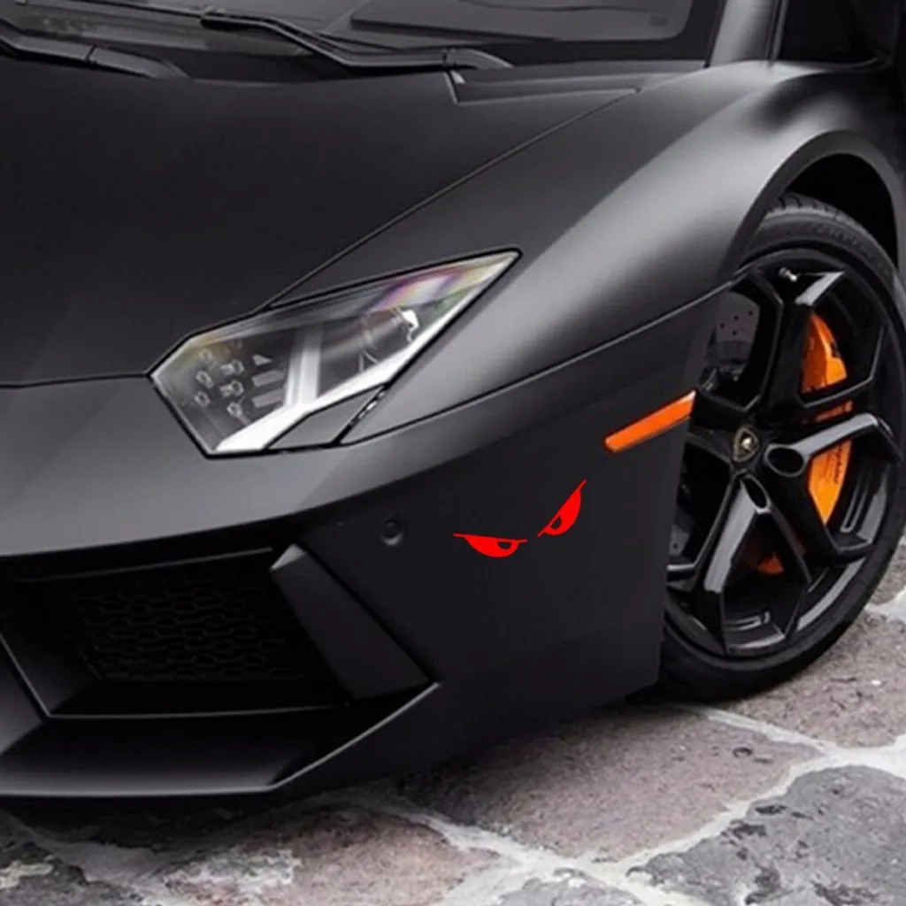 Adesivi Occhi Rossi Riflettenti Auto e Moto - Decorazione 3D Custom