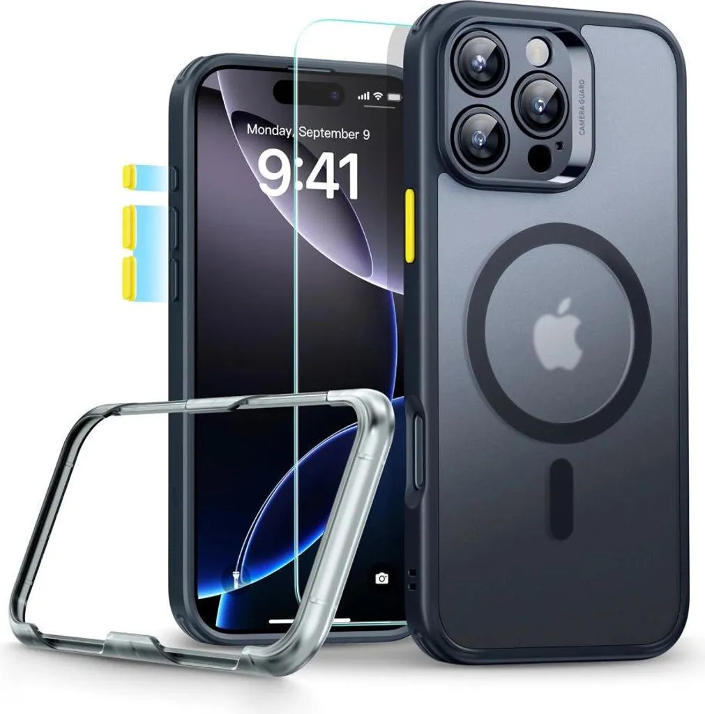 Set ESR iPhone 16 Pro Max Frosted Black - Protezione MagSafe HaloLock