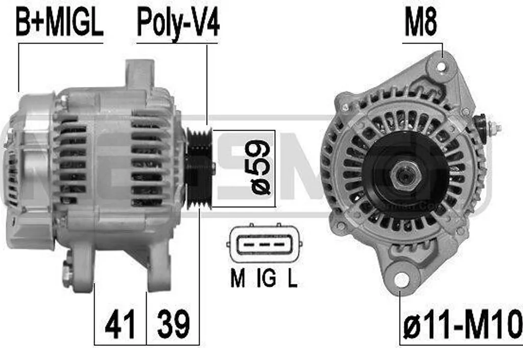 Alternateur de rechange pour Toyota Yaris P1 : Solution ERA 209377A 12V