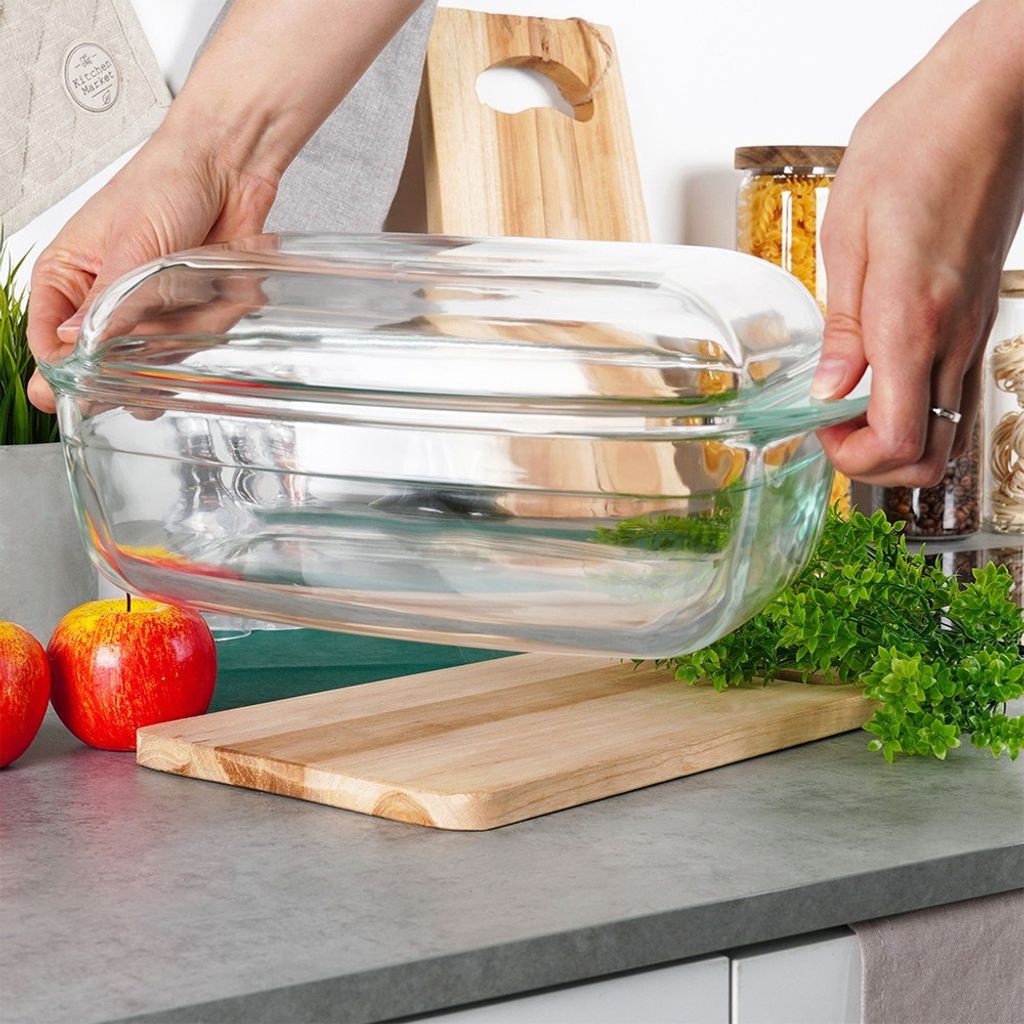 Dajar Glasbräter PYREX 5 Liter - Feuerfeste Glasform 32x27cm Für Backofen & Mikrowelle