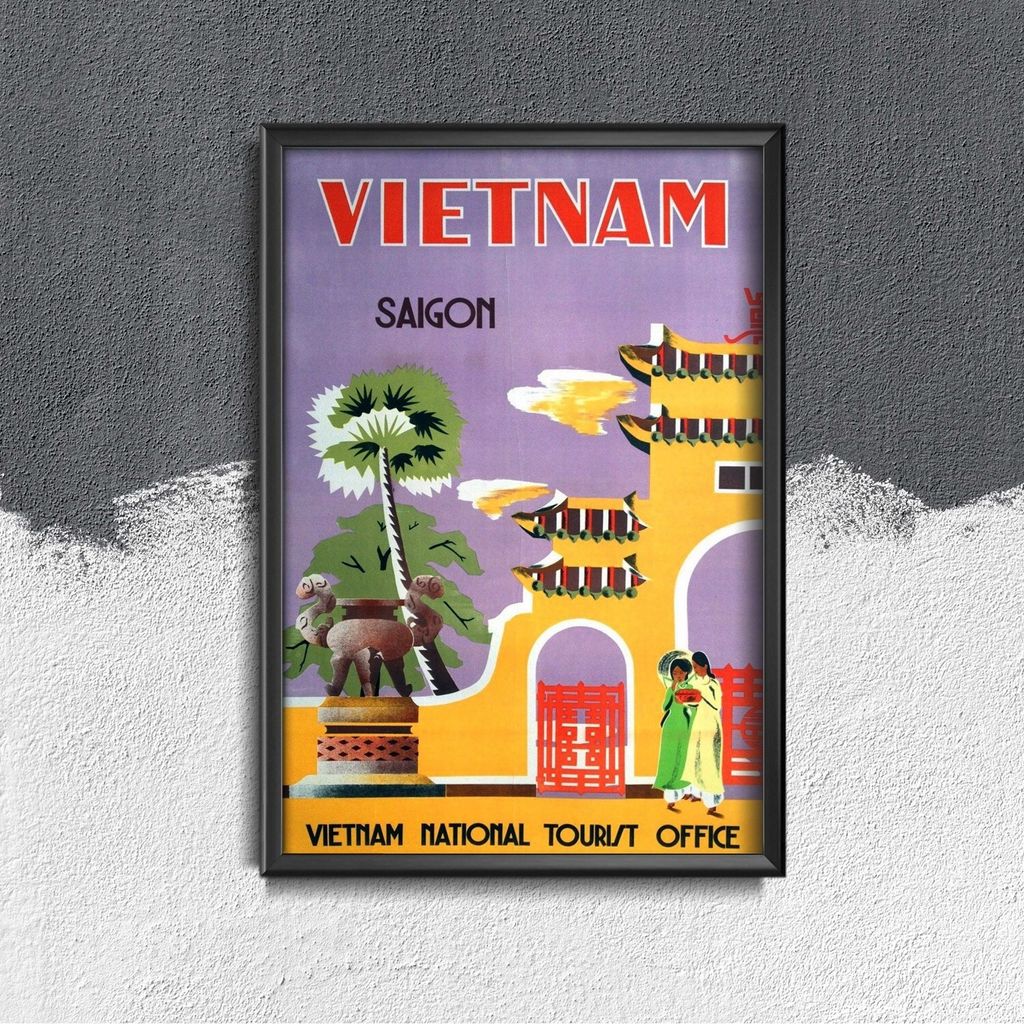 Poster - Canvas - Leinwand - 21 cm x 29,7 cm - Fotoposter - Leinwandkunst - Vietnam Saigon Nationalen Turist