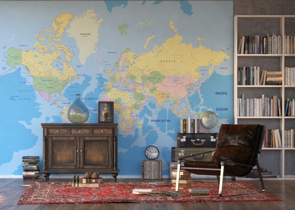 AG design fototapete World map 360 x 270 cm