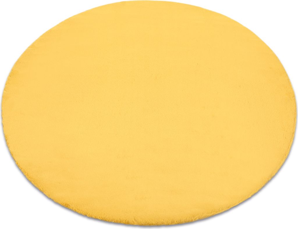 Teppich BUNNY Kreis gold IMITATION VON KANINCHENPELZ Gelb rund 80 cm