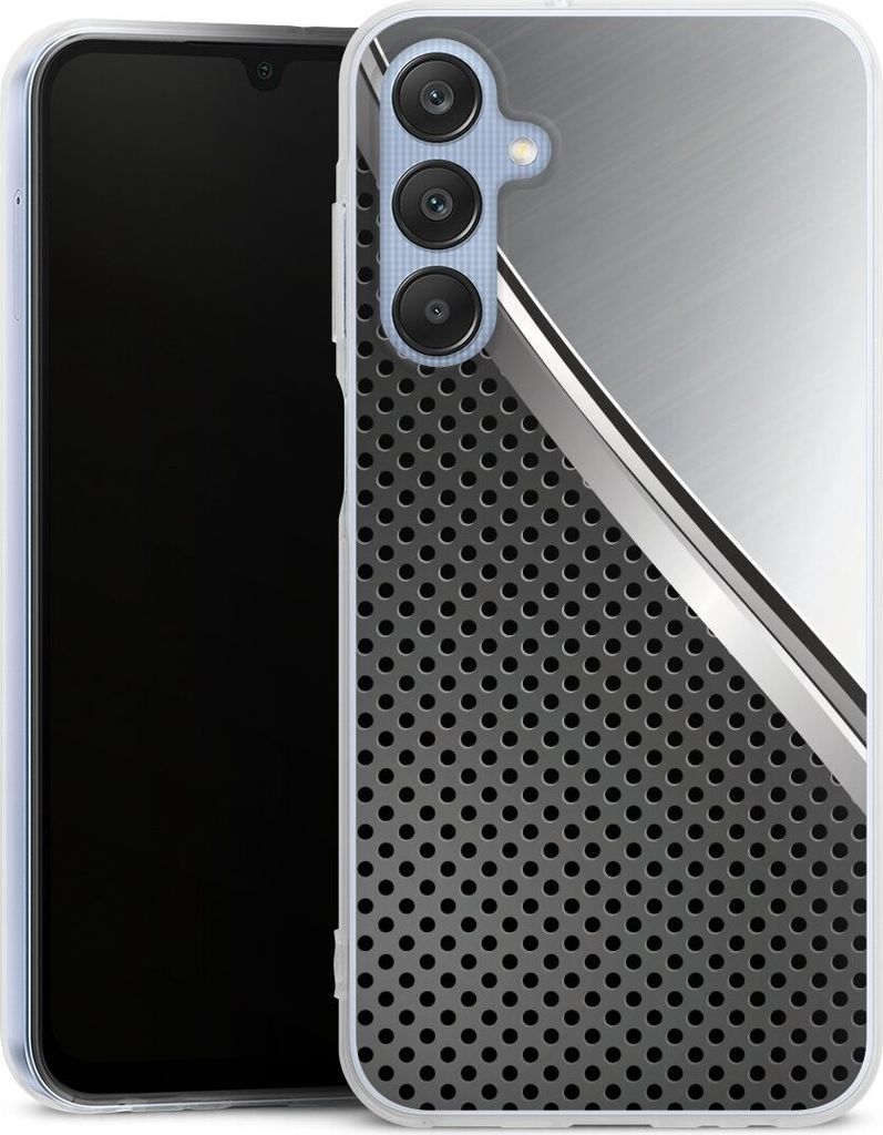 DeinDesign Handyhülle für Samsung Galaxy A25 5G Silikon Hülle Case Smartphone Schutzhülle Carbon Metall Stahl
