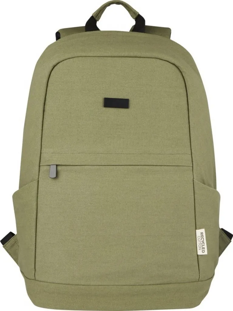 Zaino Joey in Tela Riciclata GRS: Eco-Design Oliva da 18 Litri per Laptop