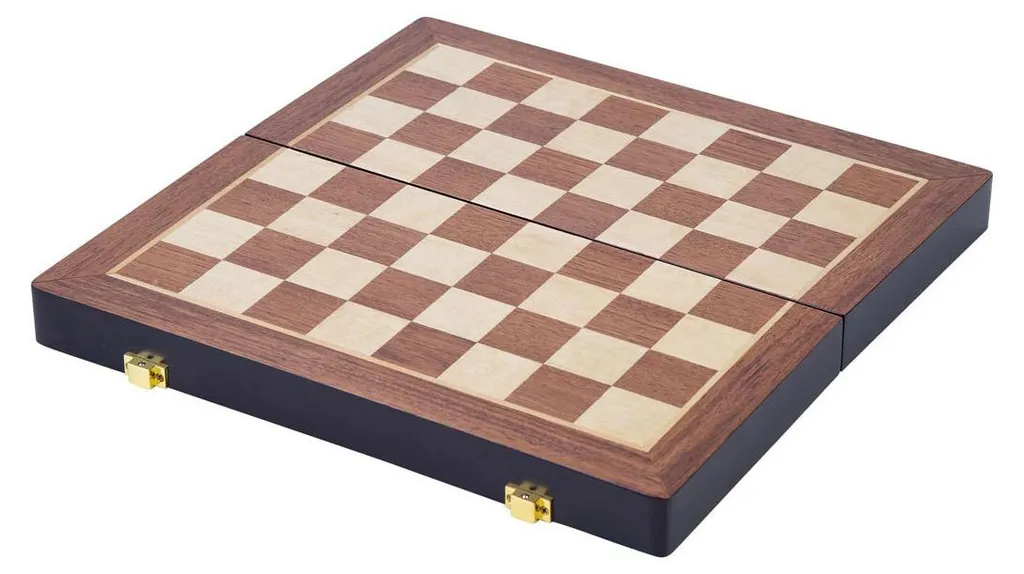 Boîte à échecs En ébène 10,7 Cm Avec Fermoir Métal – Rangement Pour Pièces – Doublure Velours Noir