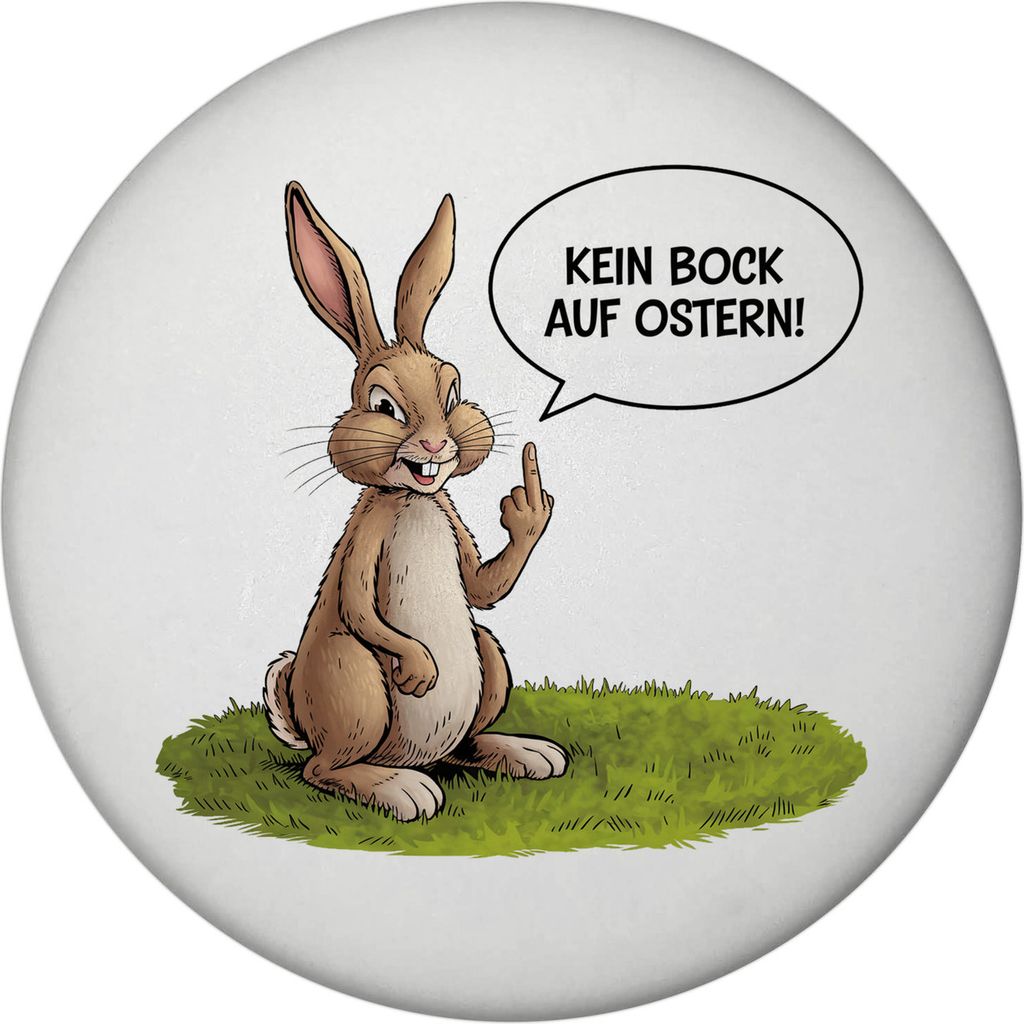 Kein Bock auf Ostern Magnet mit Flaschenöffner mit Mittelfinger-Hase