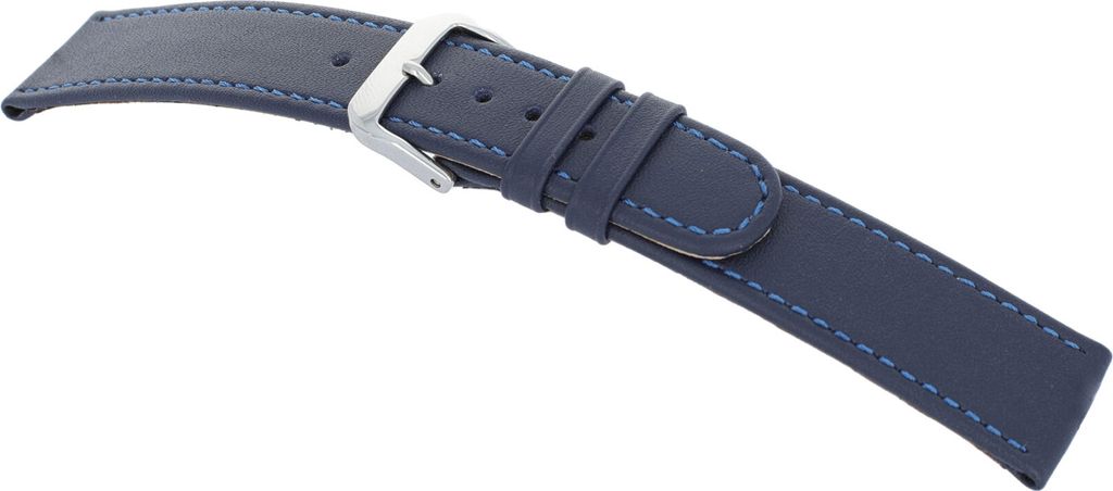 Happel Lederband Louisville 12mm ozeanblau glatt