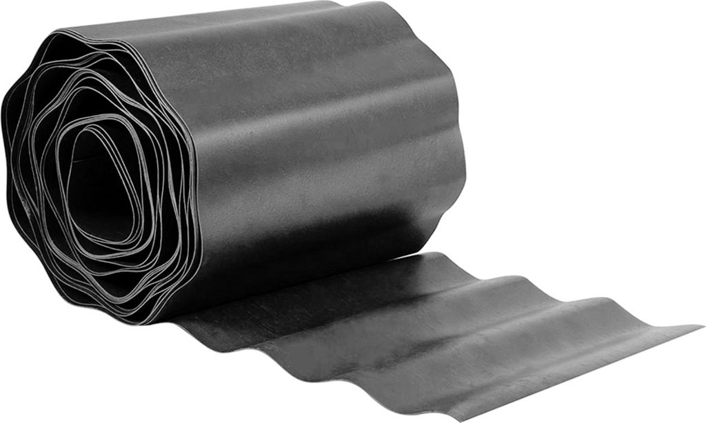 GARDENIX WaveBorder Rasenkante Kunststoff Länge 9 m Höhe 10-25 cm – Gray / 10 cm