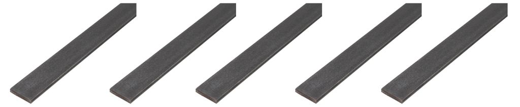 Alberts 5 x Flachstange, Stahl roh, 30 x 6 mm, Länge 1 m