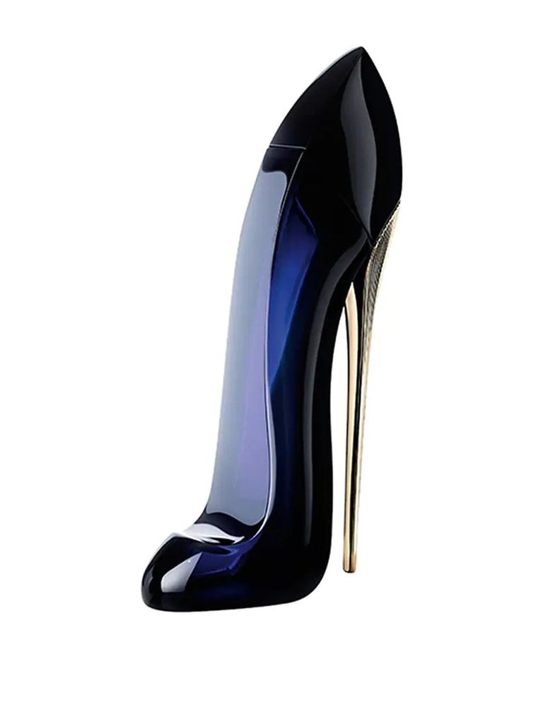A high-heeled shoe shaped perfume bottle.