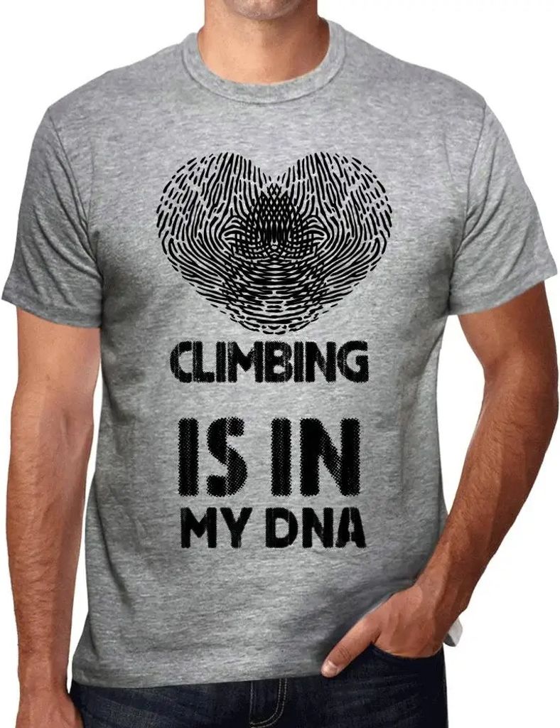 Herren Grafik T-Shirt Klettern liegt mir in der DNA – Climbing Is In My Dna – Öko-Verantwortlich Vintage Jahrgang Kurzarm Lustige Druck Geburt...