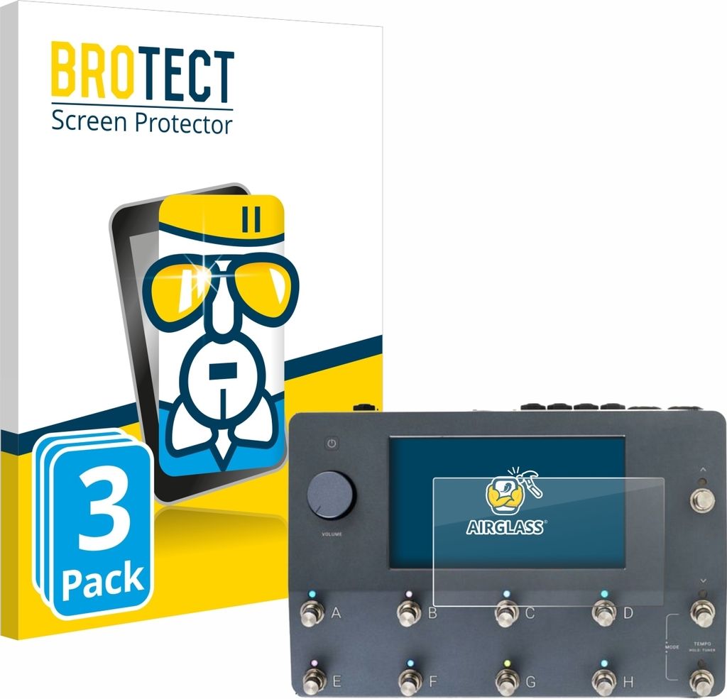 3x BROTECT Schutzglas für Neural DSP Quad Cortex Schutzfolie Panzer Folie Glas Display Schutz klar