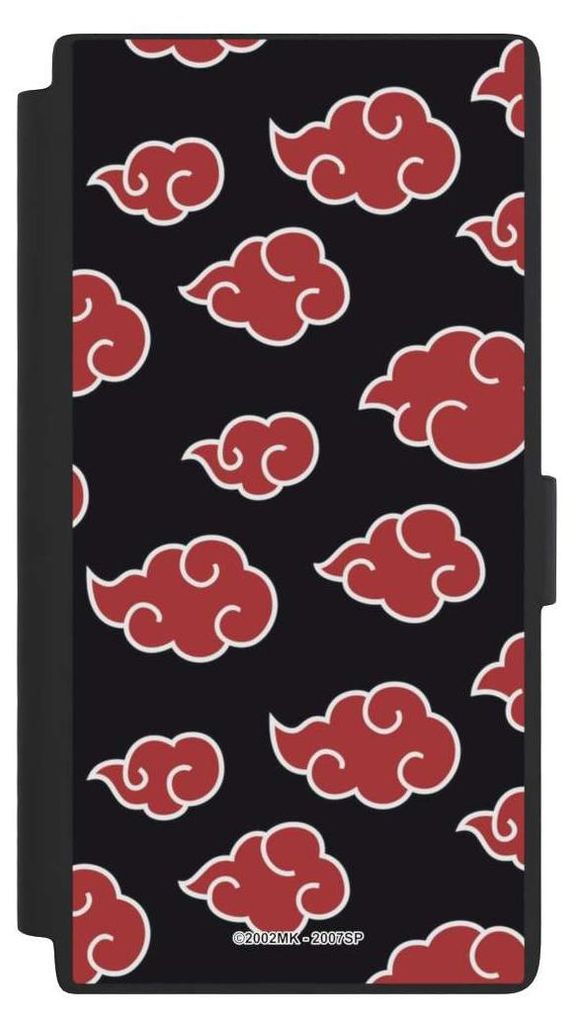 NIVOCASE Klapphülle für Samsung Galaxy S24 Ultra Handyhülle aus Kunst Leder NIVOflip schwarz Naruto Shippuden Offizielles Lizenzprodukt Akatsuki