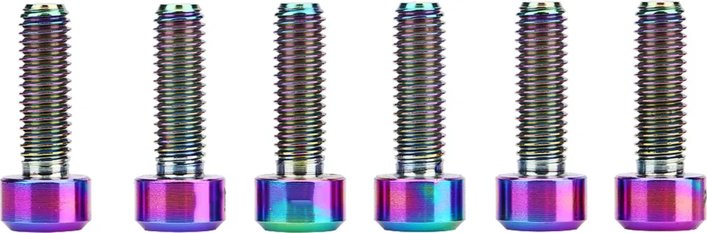 Bulloni Titanio M5 16mm per Bicicletta - Set 6 Pezzi Alta Resistenza