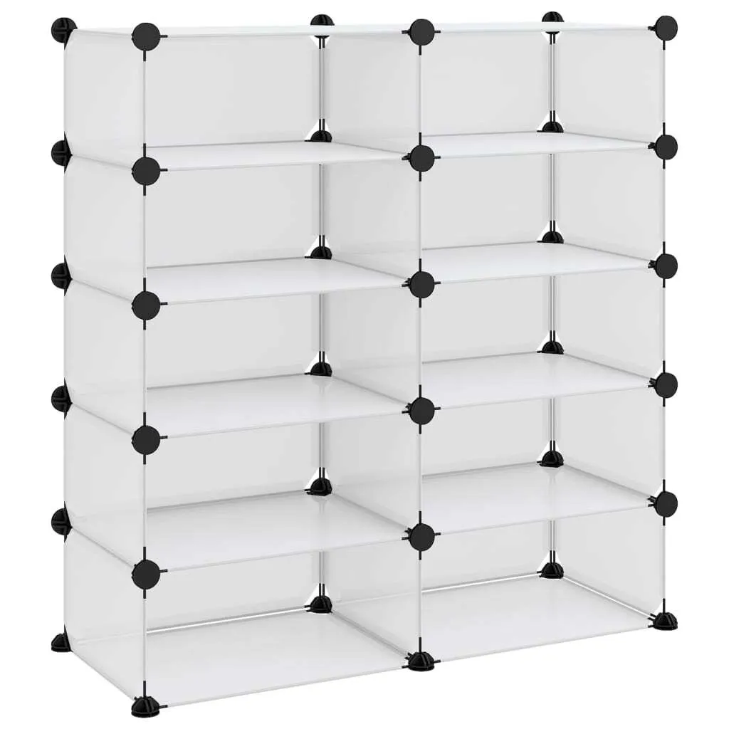 Étagère chaussures 84x32x88,5 cm en PP transparent anti-poussière