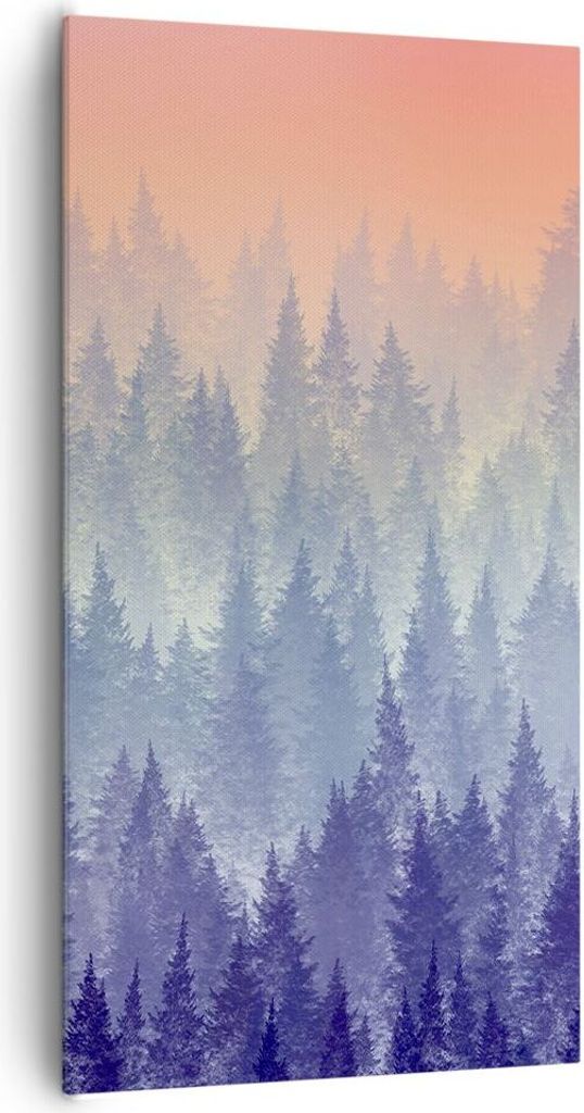 Bild auf Leinwand - Leinwandbild - Wald Baum Natur - 65x120cm - Wand Bild - Wanddeko - Wandbilder - Leinwanddruck - Bilder - Kunstdruck - Wanddekor...