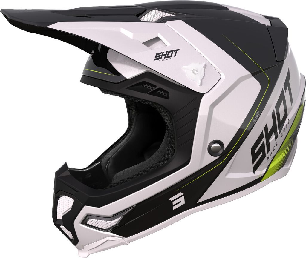 Shot Core Fast Motocross Helm, schwarz/weiß, L (59/60)