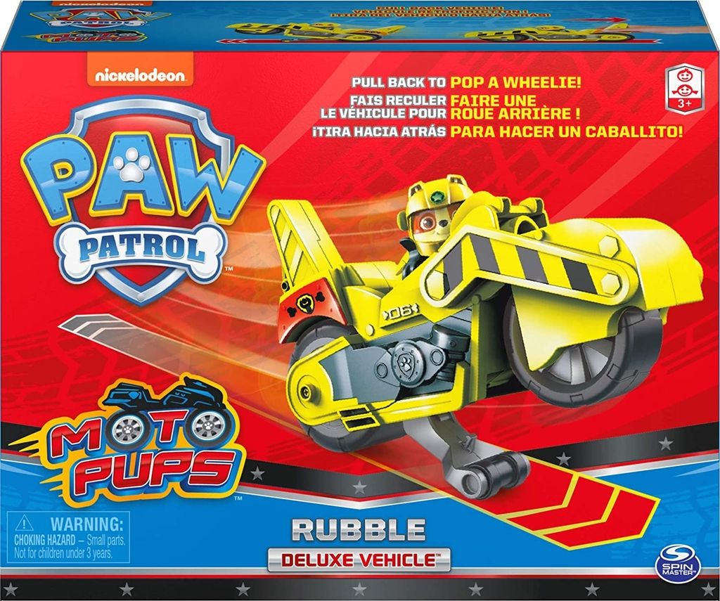 Spin Master Paw Patrol Paw Patrol Moto Pups - Motorrad mit Figur - Rubble