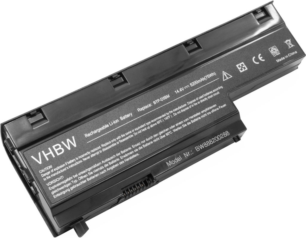 vhbw Akku kompatibel mit Medion Akoya P7618, P7615, P7810, P7612, P7611, P7614 Notebook (5200 mAh, 14,4 V, Li-Ion)