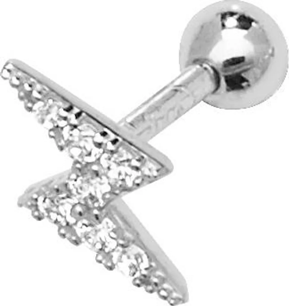 Boucle d'oreille cartilage unique en Or Blanc 375 millièmes de 9x4mm