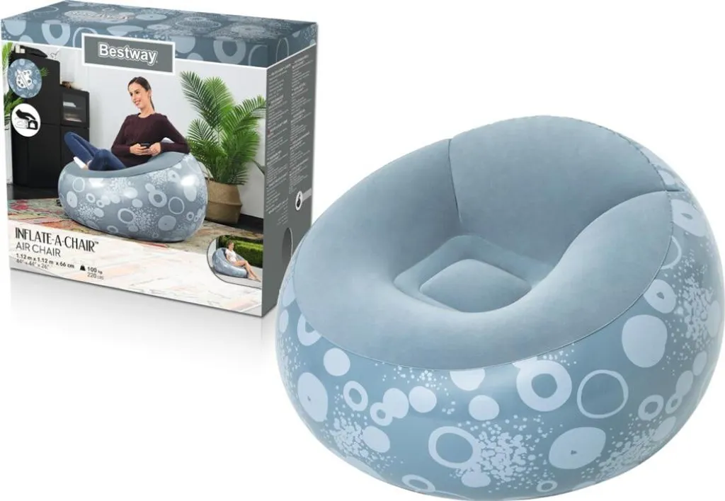 Chaise bleue gonflable Bestway 75052 : fauteuil d'appoint confortable