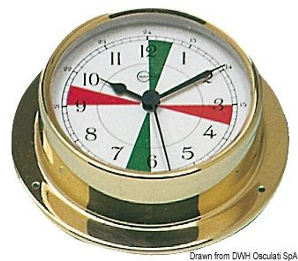 Horloge Barigo Tempo S avec secteurs radio marine ø110mm en laiton