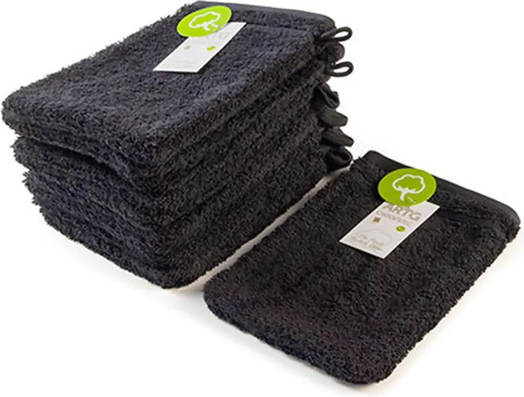 A&R 501.50 Guanto Lavaggio in Cotone Bio Nero - Qualità per la Pelle