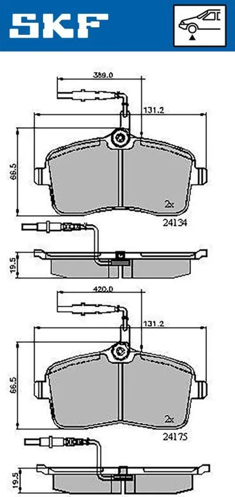 Plaquettes SKF VKBP80232E : stop aux bruits de freinage Peugeot 407