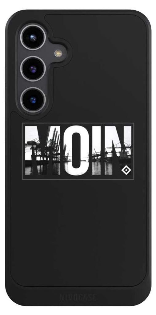 NIVOCASE Hülle für Samsung Galaxy S24+ Handyhülle NIVOcore Case Schwarz HSV Hamburger SV Offizielles Lizenzprodukt