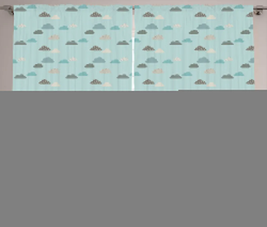 Rideau Seafoam Multicolor à pois, textile robuste avec crochets inclus