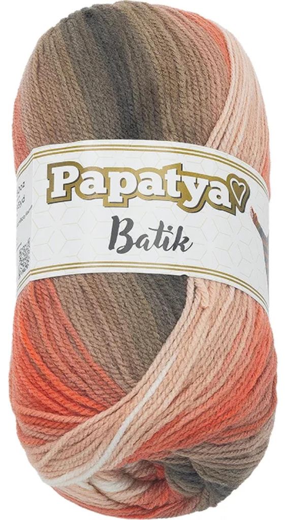 Garn PAPATYA BATIK - 100g / 360 m - Lachs,Braun Produktbild 