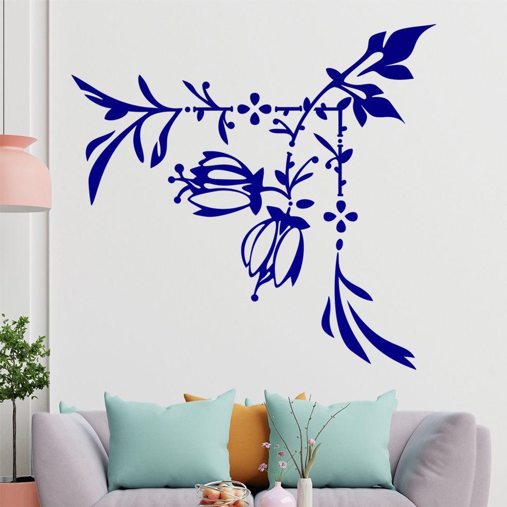 Blumenranke - Linien Wandtattoo in 6 Größen - Wandaufkleber Wall Sticker - Dekoration, Küche, Wohnzimmer, Schlafzimmer, Badezimmer