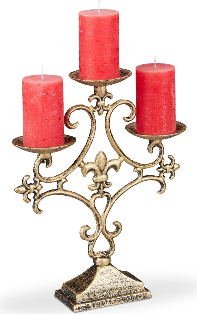 relaxdays Kerzenständer dreiarmig