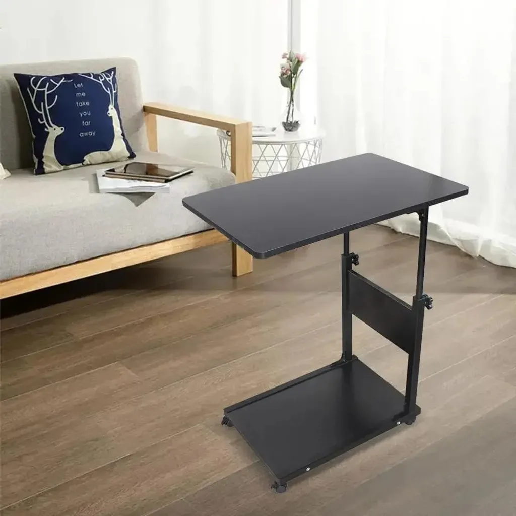 Table de service mobile réglable avec structure métallique robuste