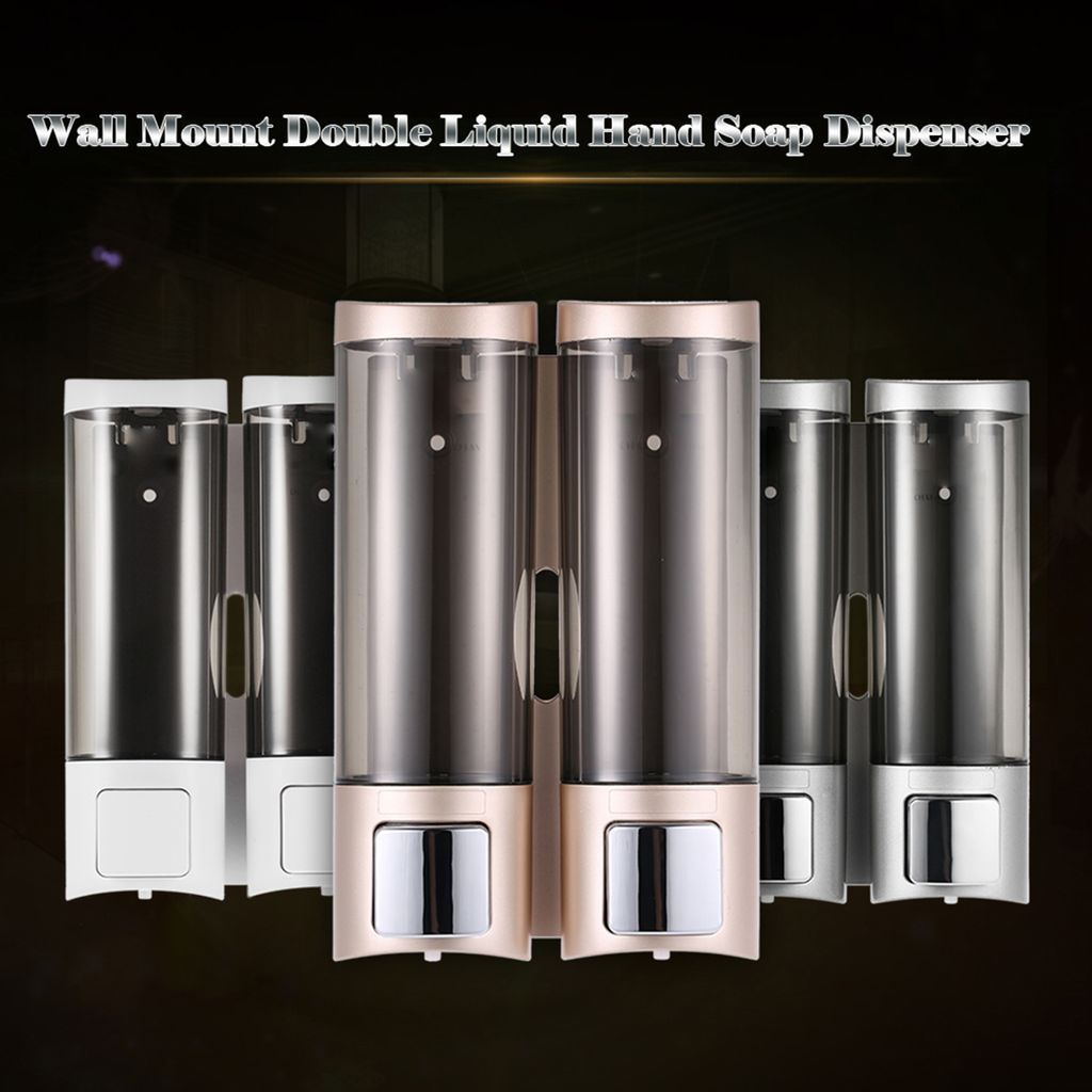 Manueller Seifenspender Wandmontage – Doppelter Flüssigseifen- & Shampoo-Dispenser, 2x200 ml für Bad und Hotel