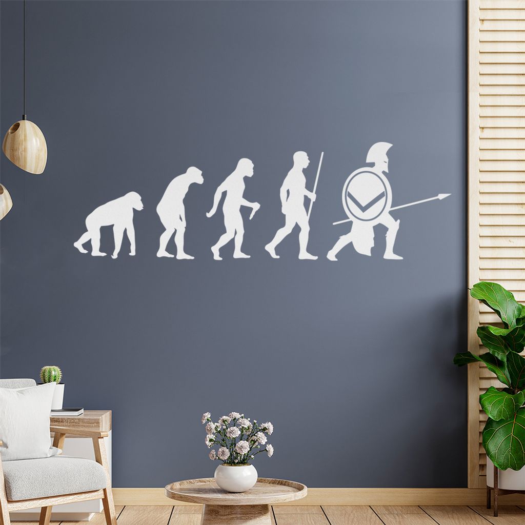 Spartaner Sparta Evolution Wandtattoo Wandaufkleber Wall Sticker - Dekoration, Küche, Wohnzimmer, Schlafzimmer, Badezimmer