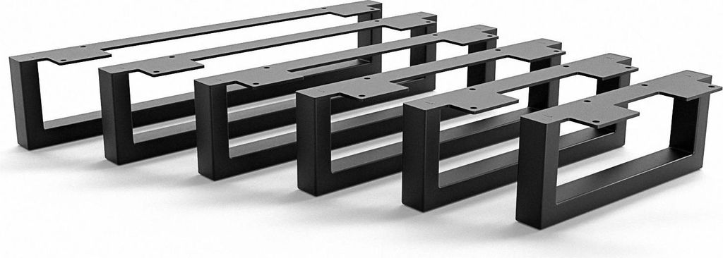 HEVVA - 10 cm hohe Möbelfüße GRAZ - 35 cm Tiefe, Schwarz, Produktbild 