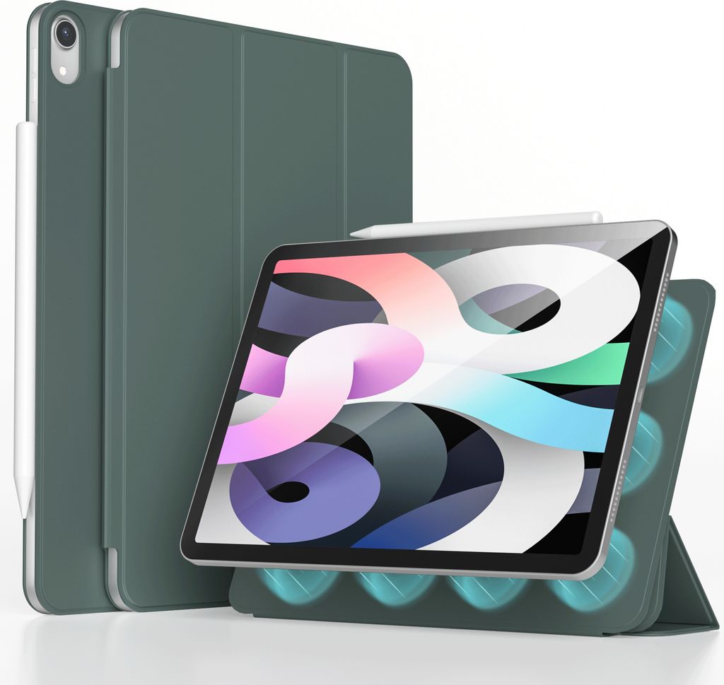 imoshion Magnetic Klapphülle iPad Air 11 Zoll (2025) M3 / (2024) M2 / Air 5 (2022) / Air 4 (2020) - Dunkelgrün