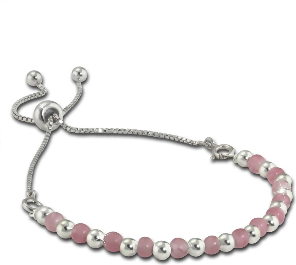 Armäleon Armbänder rosa Kugeln Armschmuck 925 Sterling Silber Damen ARS009A