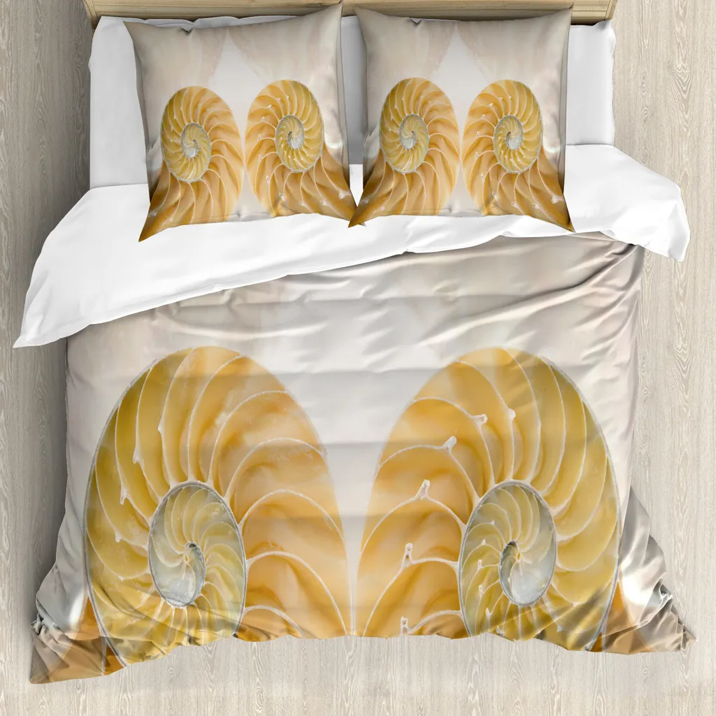 Copripiumino ABAKUHAUS Conchiglie 155x220: Comfort Antiacaro Bianco Crema