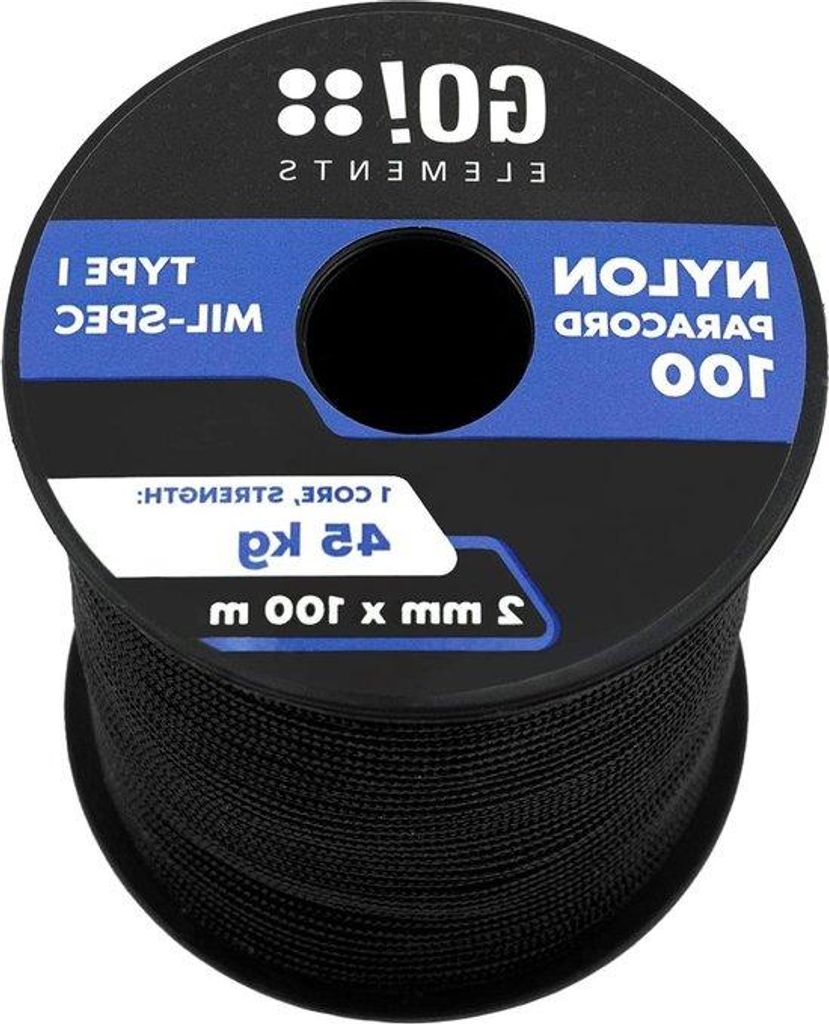 Nylon-Sicherheitsseil 2 mm - universell - bis 45 kg - schwarzes Seil