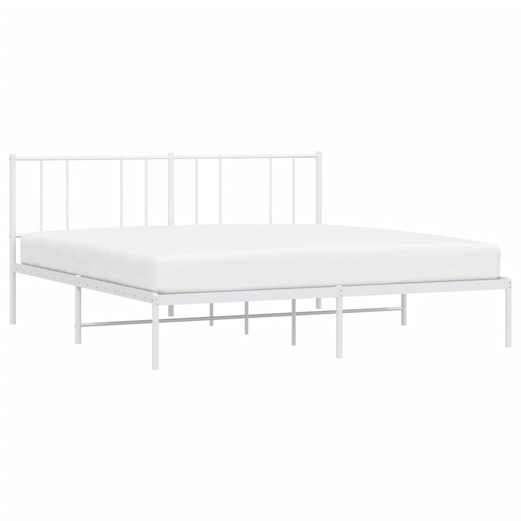 (Robust Möbel) Bettgestell mit Kopfteil Metall Weiß 180x200cm - CL463702 - Klassische BettenJugendbett Tagesbett