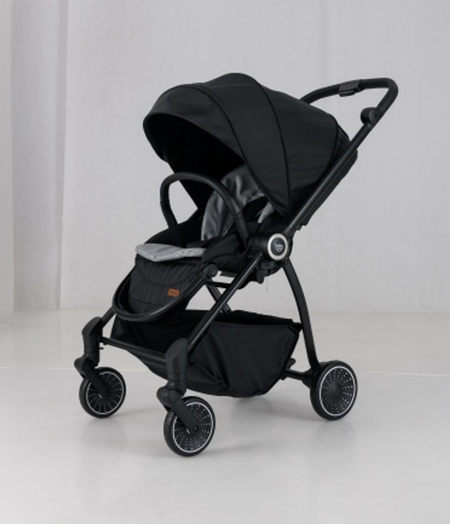 COSTWAY Baby-Kinderwagen mit umkehrbarem Sitz, zusammenklappbar, verstellbare Rückenlehne, Sonnendach, Griff und Fußstütze