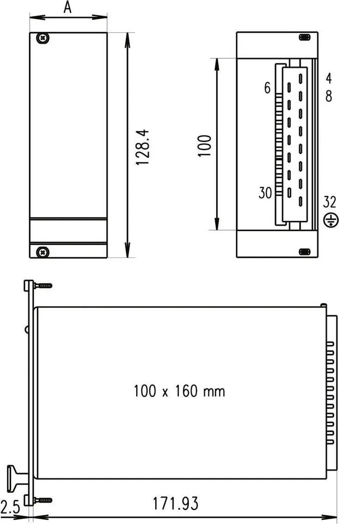 Face Avant pour Boîtier Électronique Schroff 21005478 en Aluminium