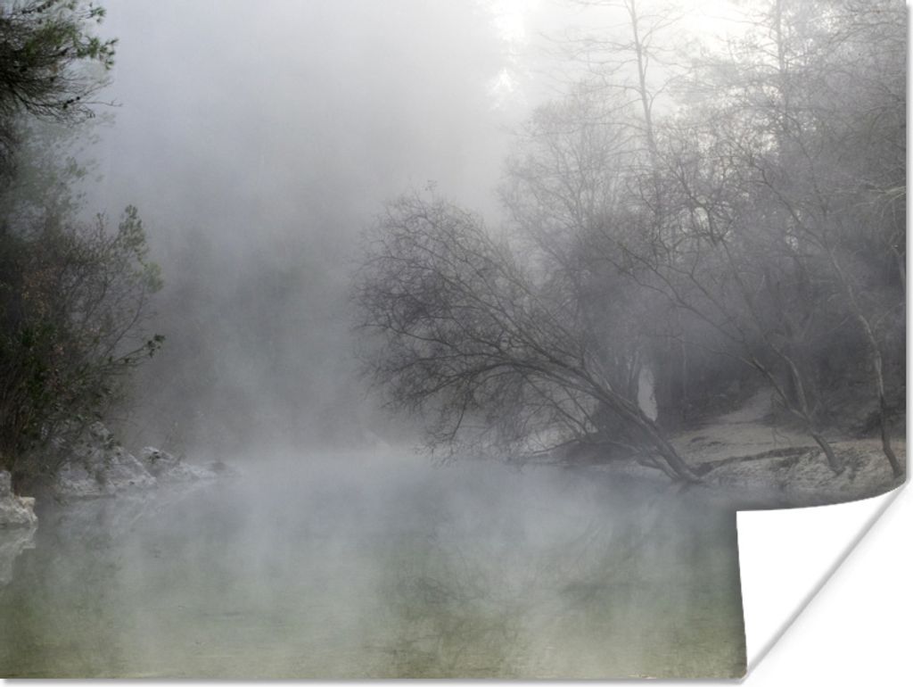 MuchoWow Poster Nebel - Wald - Spanien 120x90 cm - Wandbild