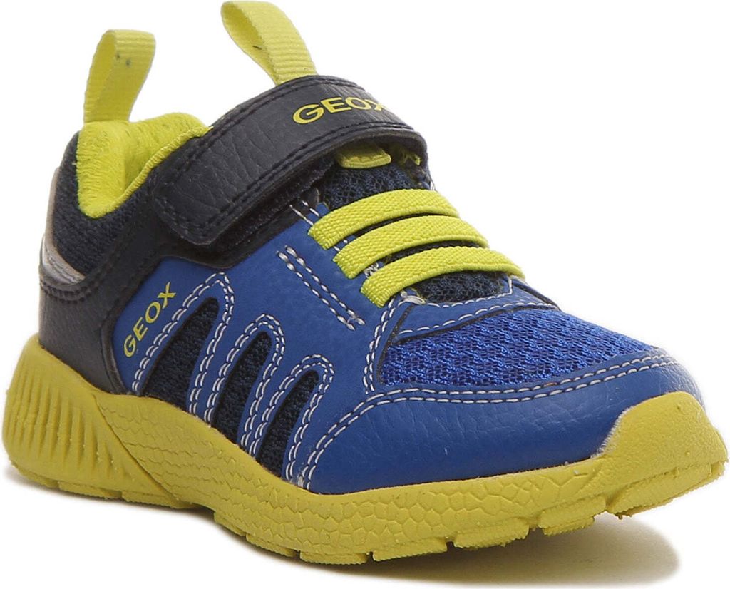 Geox J Sveth B K der e zelne Riemen leichte Turnschuhe Mar e Gelb – 2,5 Großbritannien - 35 EU - 3,5 US / Marine Gelb