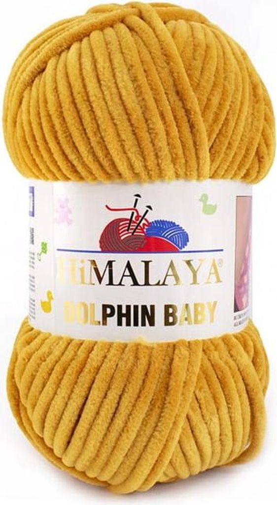 A ball of yellow yarn with a label.